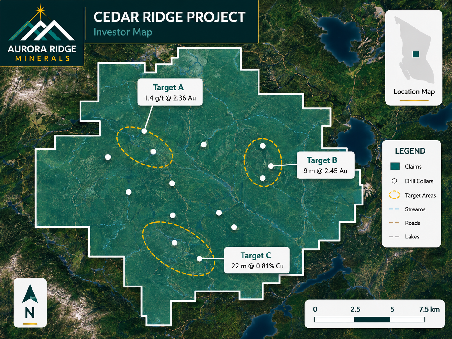 Example mining map created in Exploration Maps