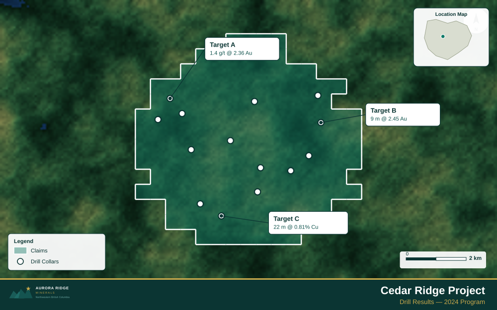Example drill results map created in Exploration Maps